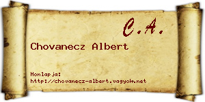 Chovanecz Albert névjegykártya