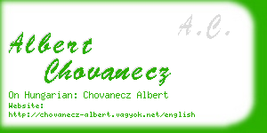 albert chovanecz business card